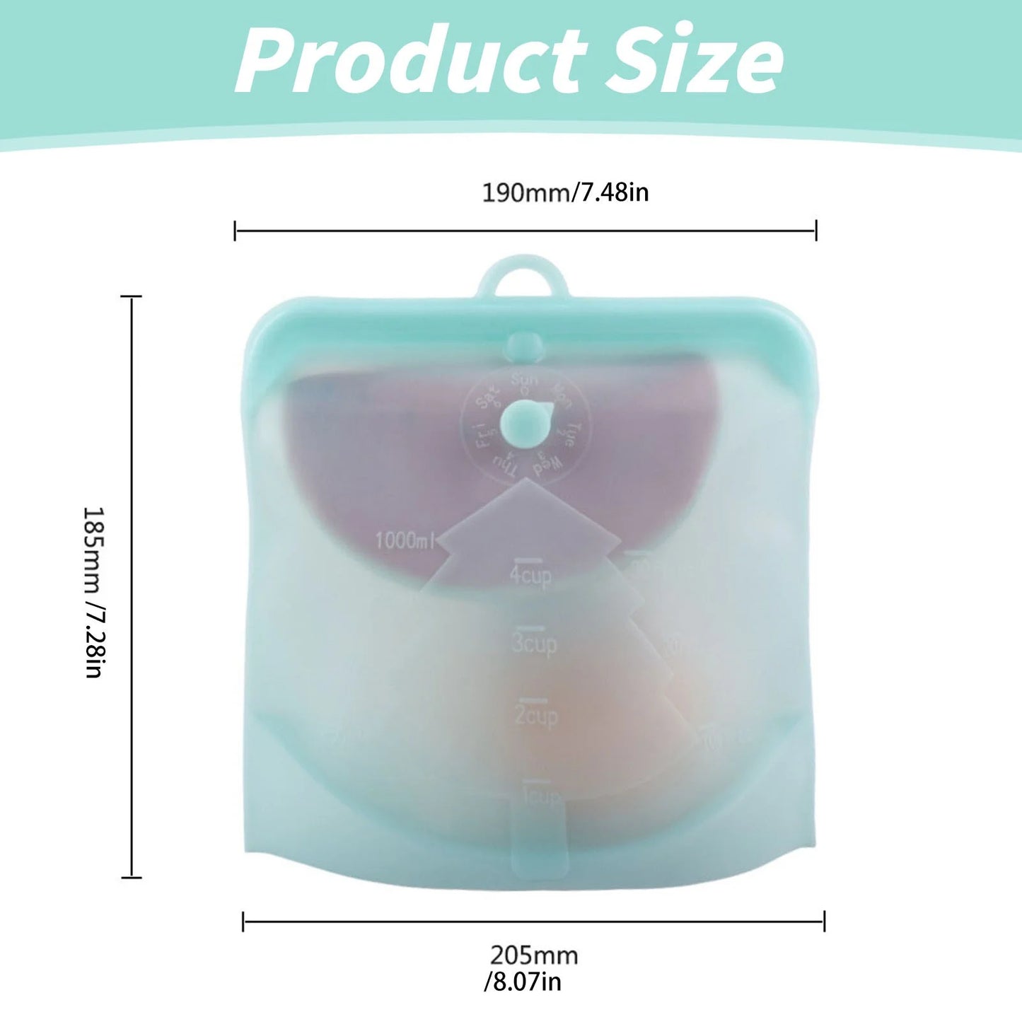 Closure Bags & Lids & Boxes Reusable Silicone Food Storage Bag Sandwich Bag Sealed Freezer Bag Liquid Snack Lunch Fruit Fresh Produce Bag | Best Storage and Cooking Bag (1PC)