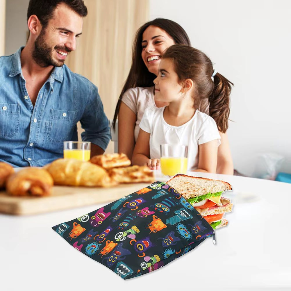 3Pcs/Set Reusable Food Storage Bags Leakproof Freezer Bag Reusable Sandwich Bags Snack Bag Lunch Bread Bag for Food Storage