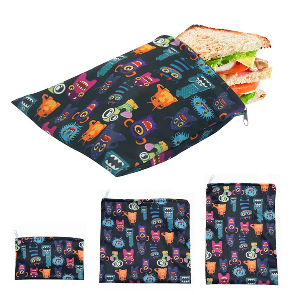 3Pcs/Set Reusable Food Storage Bags Leakproof Freezer Bag Reusable Sandwich Bags Snack Bag Lunch Bread Bag for Food Storage