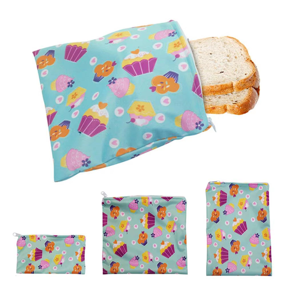 3Pcs/Set Reusable Food Storage Bags Leakproof Freezer Bag Reusable Sandwich Bags Snack Bag Lunch Bread Bag for Food Storage