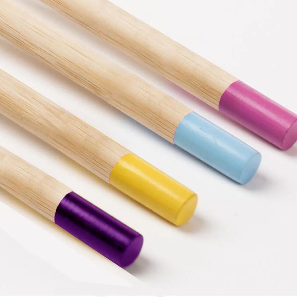 6PCS Natural Bamboo Handle Toothbrush Eco-Friendly Fiber Toothbrush for Kids Children