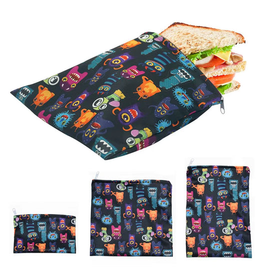 3Pcs/Set Reusable Food Storage Bags Leakproof Freezer Bag Reusable Sandwich Bags Snack Bag Lunch Bread Bag for Food Storage